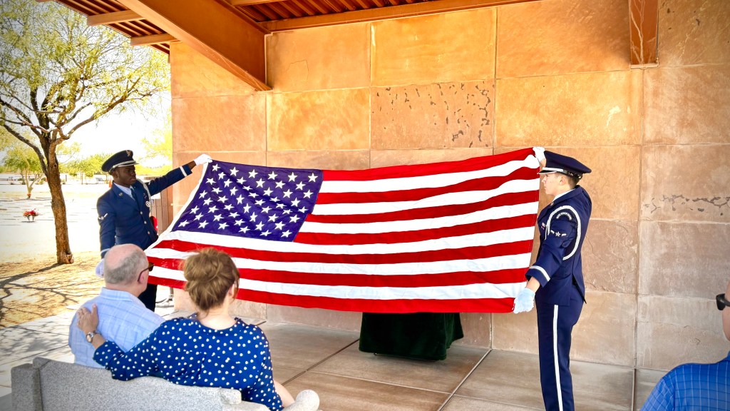 flag folder at national cemetery, Phoenix Arizona 